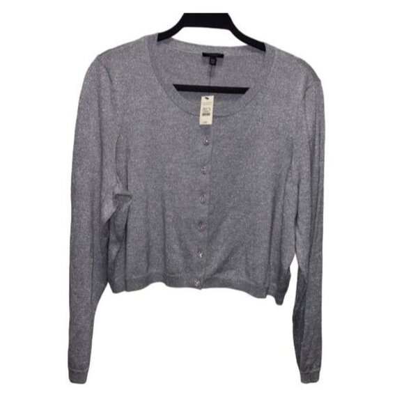 Talbots Women's  Sparkly Metallic Cristal  Petite Cardigan Size 2XP Merino Wool - Picture 1 of 5